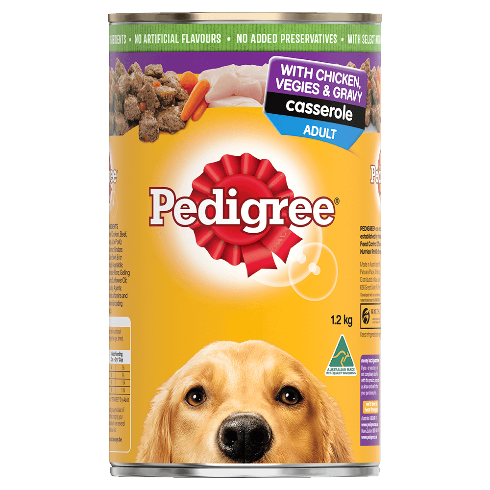 PEDIGREE® Adult Wet Dog Food Chicken, Rice & Vegies Casserole Can 1.2kg