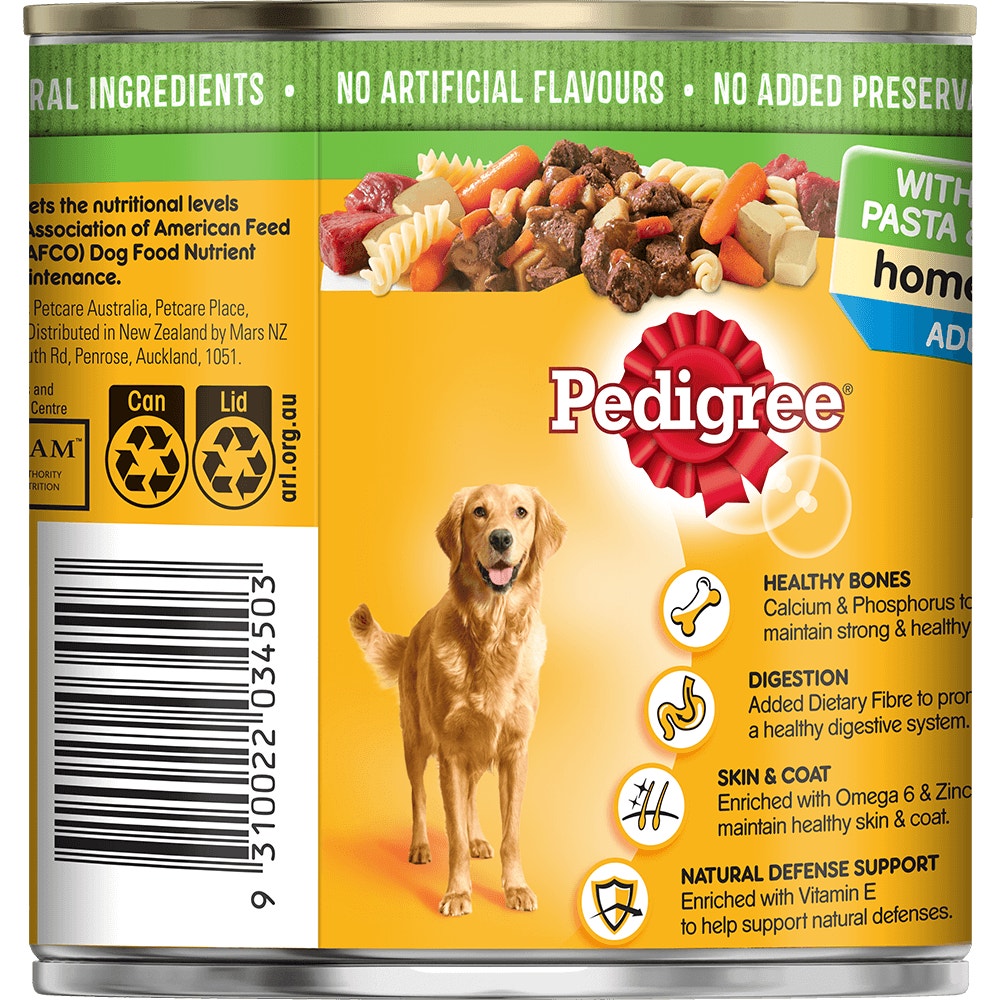 PEDIGREE® Homestyle Hstyl Lamb Pasta Veg 700g back