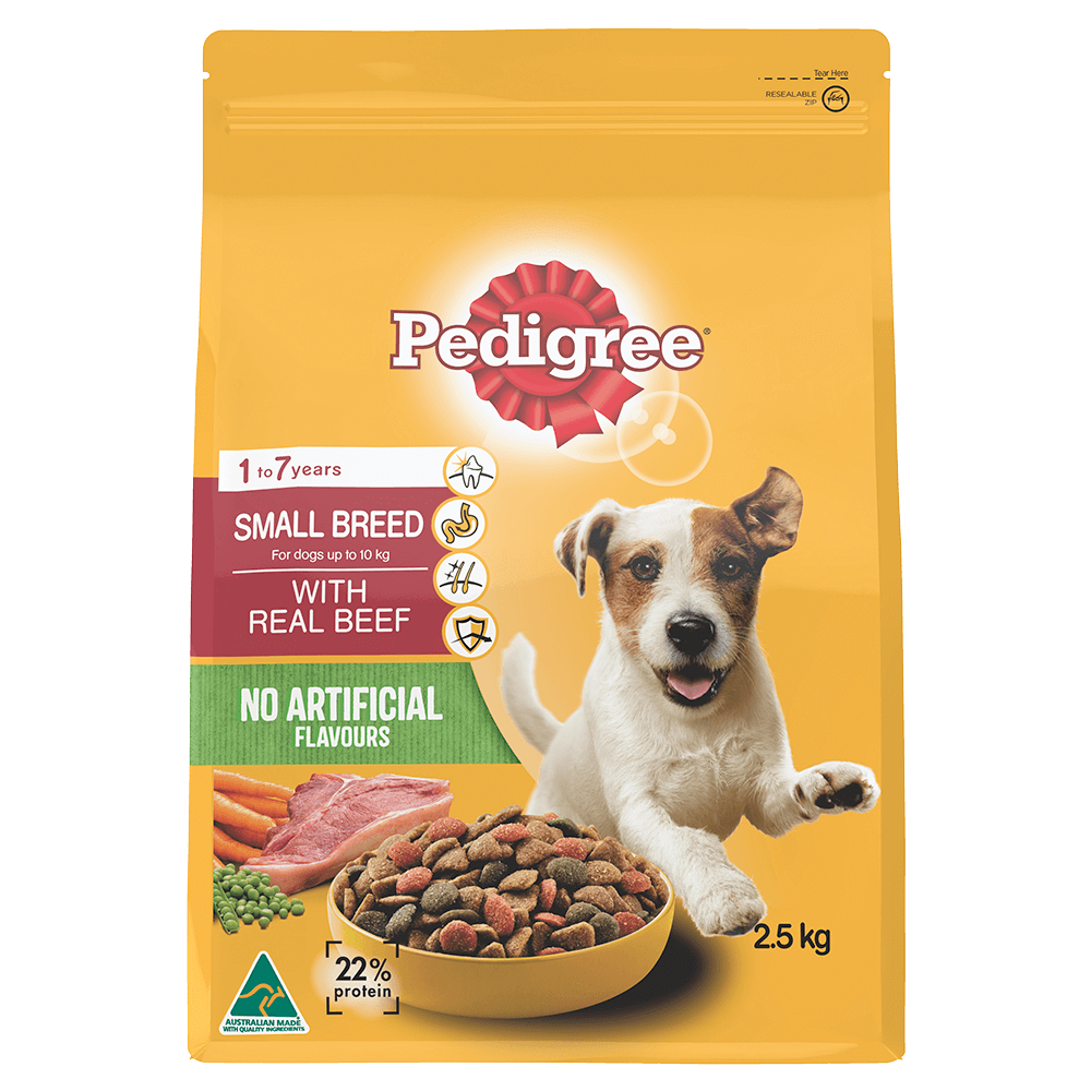 PEDIGREE® Small Breed with Tender Bites Dry Dog Food with Real Beef 2.5kg Bag