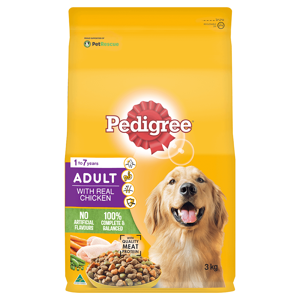 PEDIGREE® Adult Dry Dog Food With Real Chicken 3kg Bag