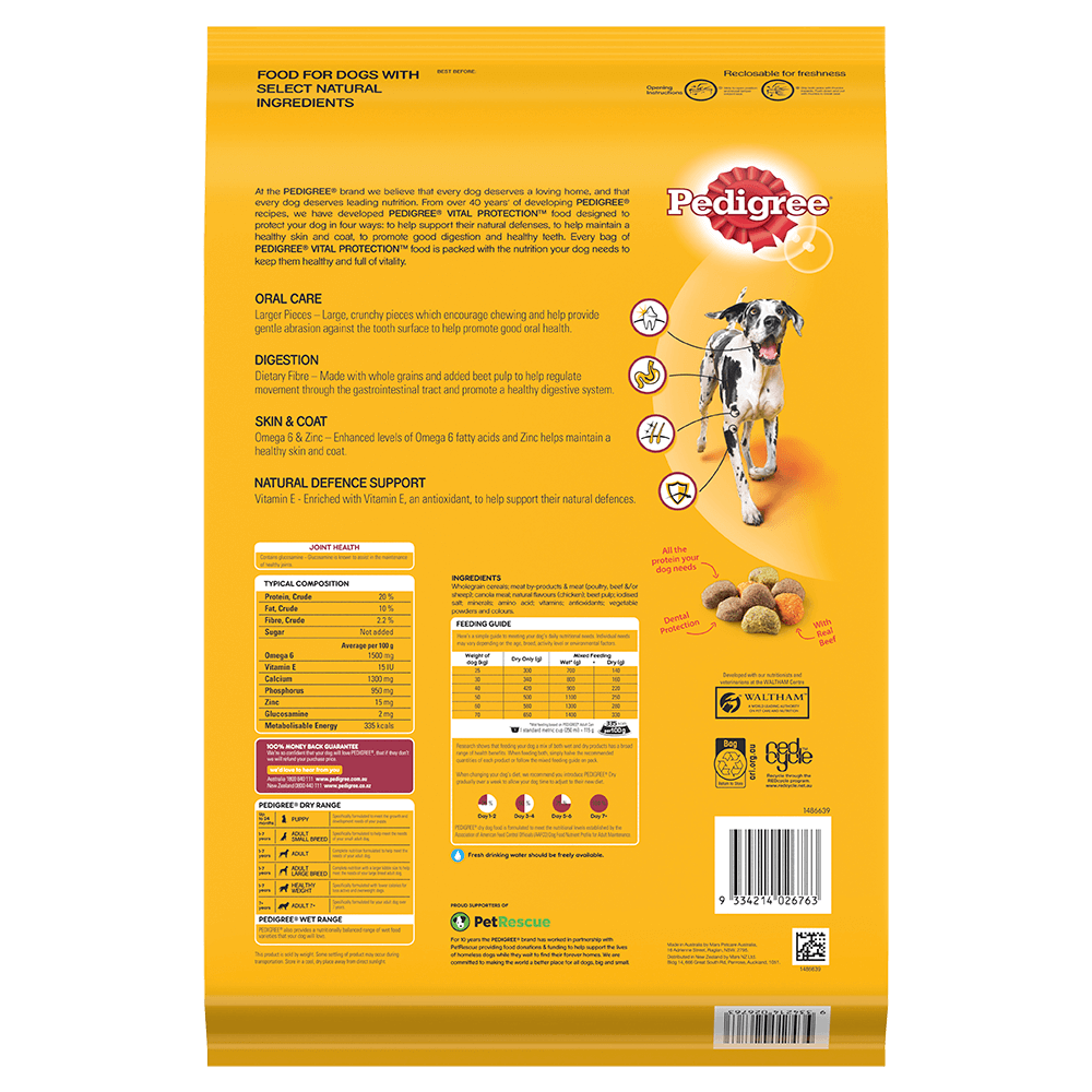 PEDIGREE® Meaty Bites Beef Lge Breed 8kg back