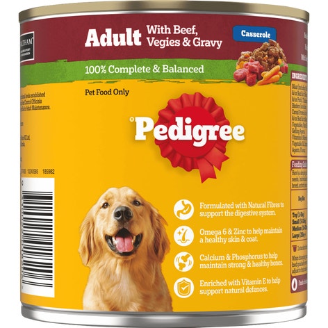 image 9310022018206_2_PEDIGREE_Adult_Wet_Dog_Food_with_Beef__Vegies___Gravy_Casserole_700g_Can%20%281%29