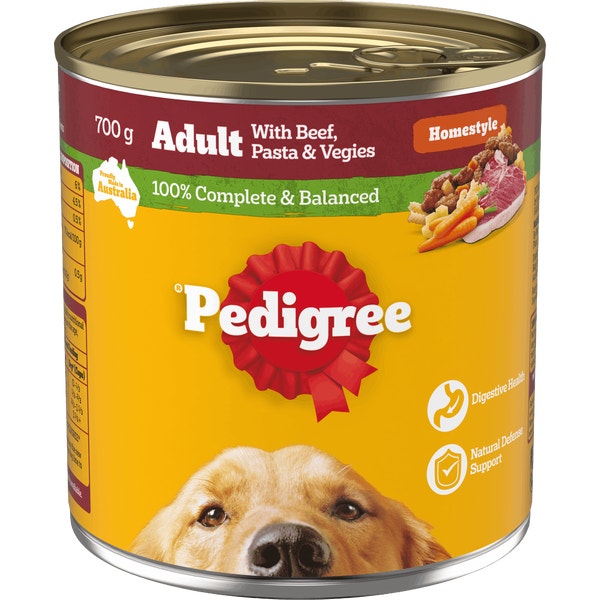 image 9310022034404_2_PEDIGREE_Adult_Wet_Dog_Food_with_Beef__Pasta_Vegies_Homestyle_700g_Can%20%281%29