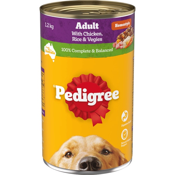 image 9310022034602_1_PEDIGREE_Adult_Wet_Dog_Food_with_Chicken__Rice___Vegies_Homestyle_1
