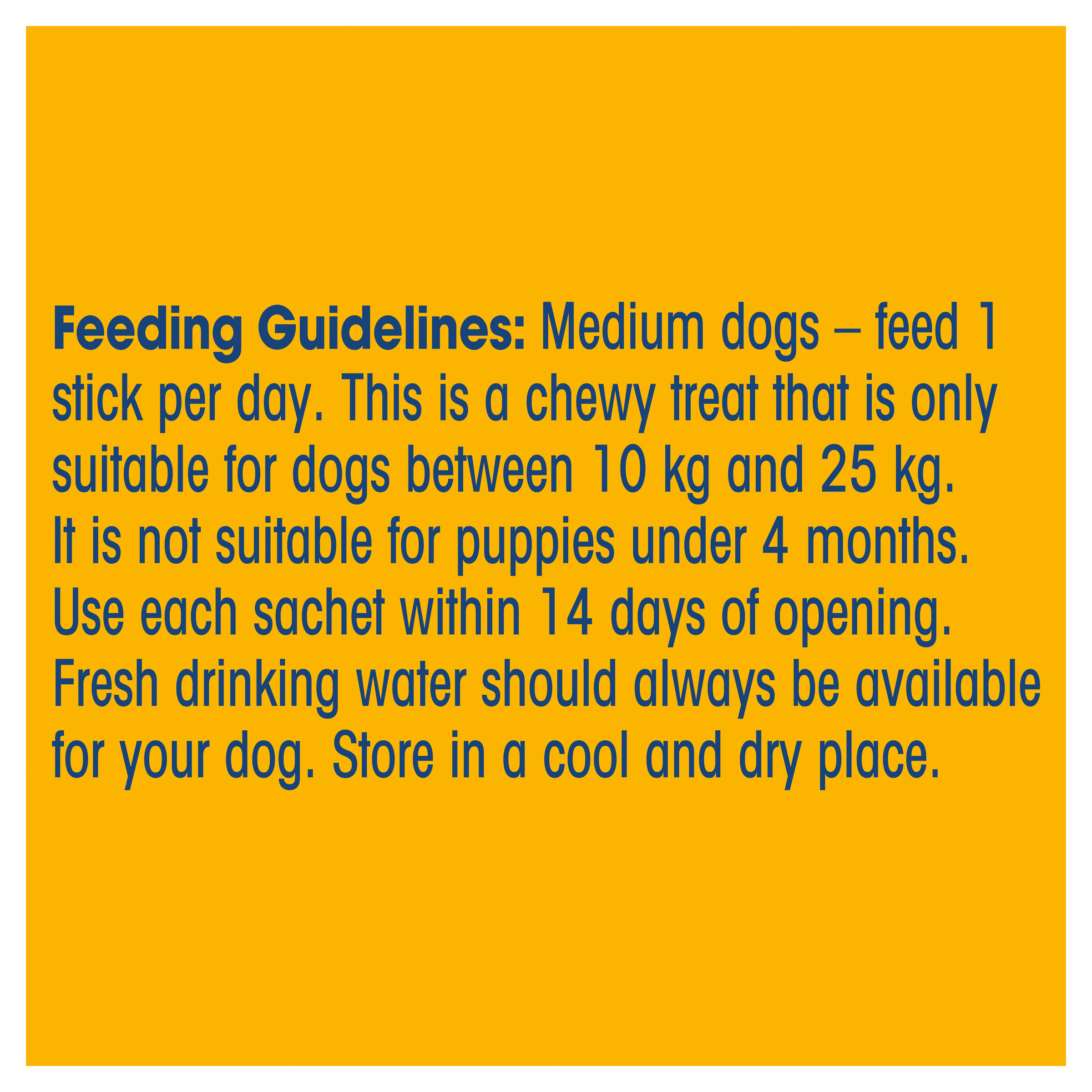 PEDIGREE® DentaStix™ Medium Dental Daily Dog Treats 7 Sticks feeding guidelines image