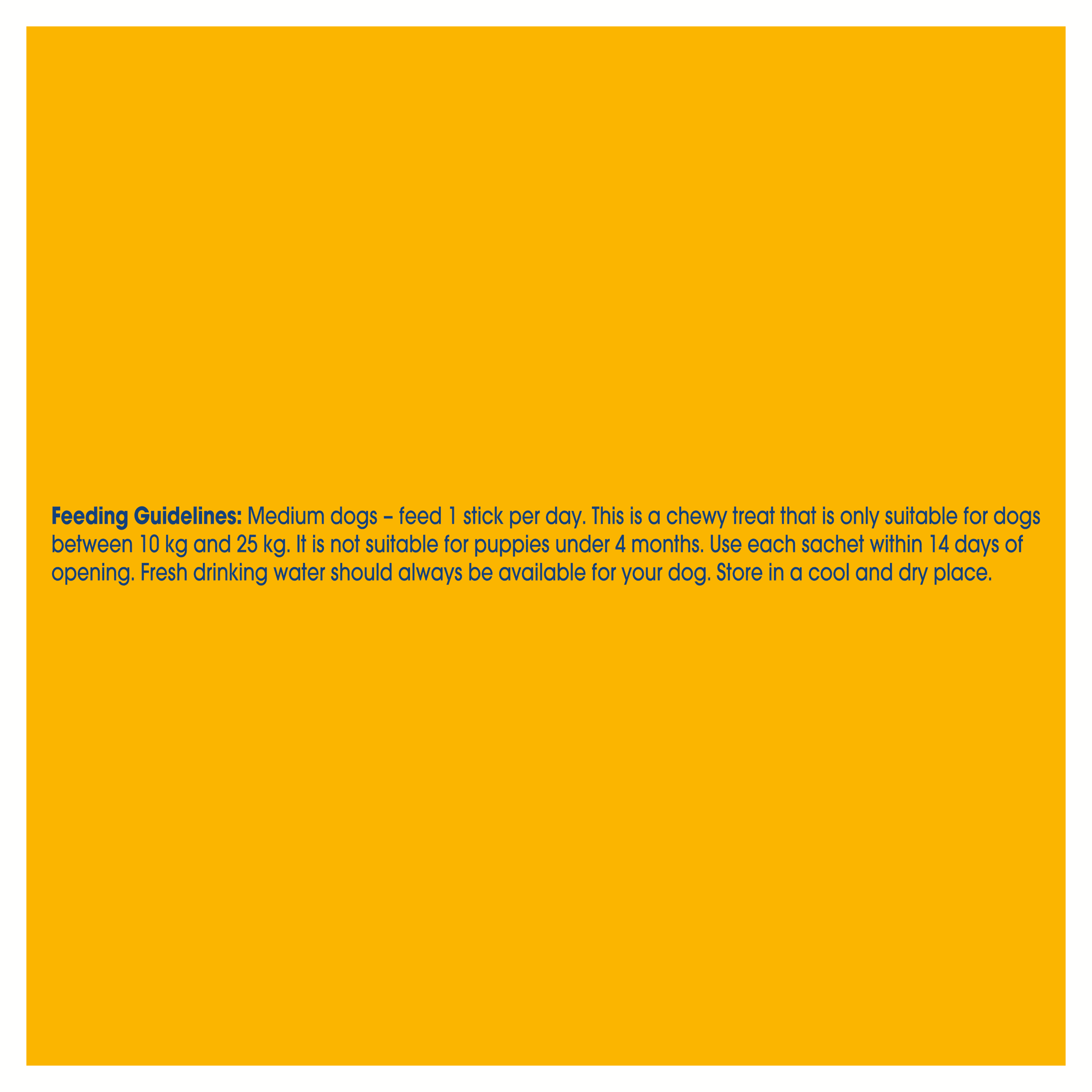 PEDIGREE® DentaStix™ Daily Oral Care Medium Dog Treat Triple Action Dental Chew 70 Sticks Box feeding guidelines image