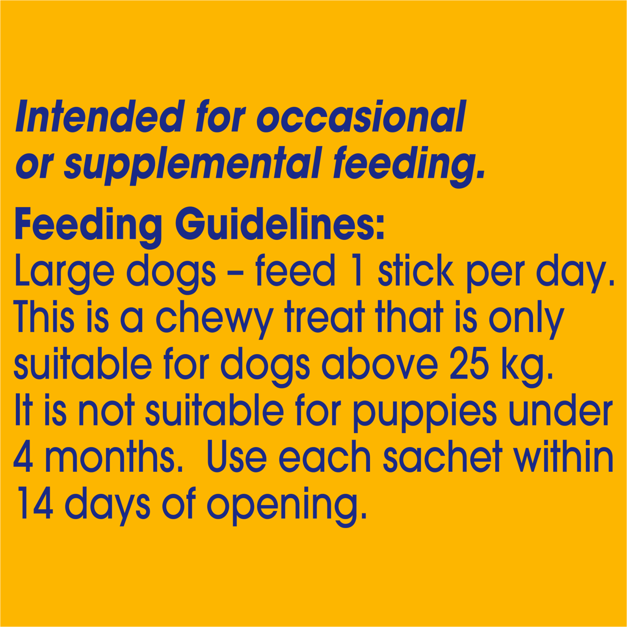 PEDIGREE DentaStix Daily Oral Care Large Dog Treat Triple Action Dental Chew 70 SticksBox feeding guidelines image